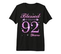 Blessed By God for 92 Years Old 92nd Birthday Party Premium T-Shirt