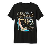 Blessed by God for 92 Years Old 92nd Birthday Party Queens Premium T-Shirt
