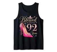Blessed By God for 92 Years Old 92nd Birthday Party Queens Tank Top
