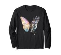 Blessed by God for 98 Years Old Butterfly Art 98th Birthday Long Sleeve T-Shirt