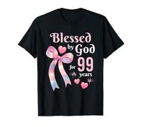 Blessed by God for 99 Years Ribbon Christian 99th Birthday T-Shirt