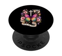 Blessed by God Led by the Spirit Christian Butterfly Art PopSockets Adhesive PopGrip