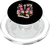 Blessed by God Led by the Spirit Christian Butterfly Art PopSockets PopGrip for MagSafe