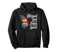 Blessed By God Loved By Jesus Butterfly Pullover Hoodie