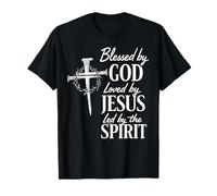 Blessed by God - Loved by Jesus Christian Cross T-Shirt