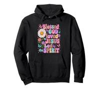 Blessed by God Loved by Jesus Christian Faith Pullover Hoodie