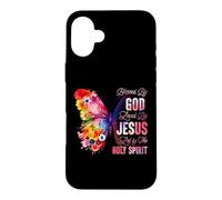 Blessed by God Loved by Jesus Holy Spirit Christ Butterfly Case for iPhone 16 Plus