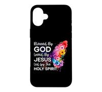 Blessed by God Loved by Jesus Holy Spirit Christ Butterfly Case for iPhone 16 Plus