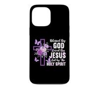 Blessed by God Loved by Jesus Holy Spirit Christian Cross Case for iPhone 13 Pro Max