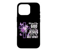 Blessed by God Loved by Jesus Holy Spirit Christian Cross Case for iPhone 16 Pro