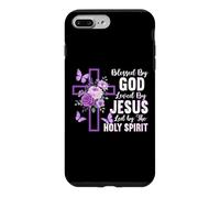 Blessed by God Loved by Jesus Holy Spirit Christian Cross Case for iPhone 7 Plus/8 Plus