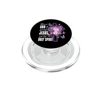 Blessed by God Loved by Jesus Holy Spirit Christian Cross PopSockets PopGrip for MagSafe