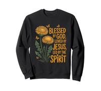 Blessed by God Loved by Jesus Led by Spirit Christian Faith Sweatshirt