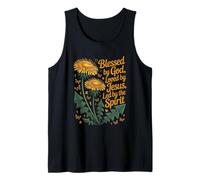 Blessed by God Loved by Jesus Led by Spirit Christian Faith Tank Top