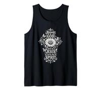 Blessed by God Loved by Jesus Led by Spirit Christian Faith Tank Top