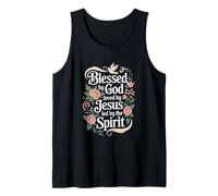 Blessed by God Loved by Jesus Led by Spirit Christian Faith Tank Top