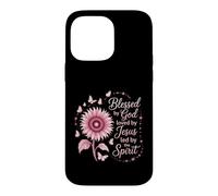 Blessed by God Loved by Jesus Led by Spirit Faith Case for iPhone 14 Pro Max