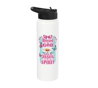Blessed by God Loved by Jesus Led by Spirit Tee Stainless Steel Insulated Water Bottle