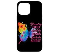 Blessed By God Loved By Jesus Led By The Spirit Butterfly Case for iPhone 13 Pro Max