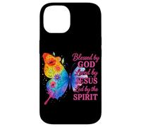 Blessed By God Loved By Jesus Led By The Spirit Butterfly Case for iPhone 14