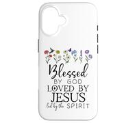 Blessed by God Loved by Jesus Led By the Spirit Christian Case for iPhone 16