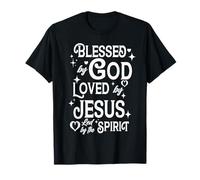 Blessed by God Loved by Jesus Sparklecore Aesthetics Cute T-Shirt