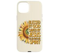 Blessed by God Saved by Jesus Filled with His Spirit Case for iPhone 15 Plus