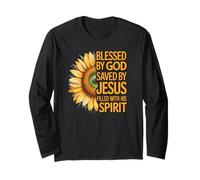 Blessed by God Saved by Jesus Filled with His Spirit Long Sleeve T-Shirt