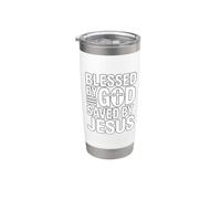 Blessed By God Saved By Jesus Stainless Steel Insulated Tumbler