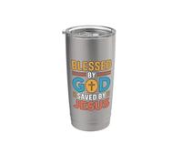 Blessed By God Saved By Jesus Stainless Steel Insulated Tumbler