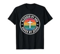 Blessed By God Saved By Jesus Value Graphic T-Shirt, Men, Black, S