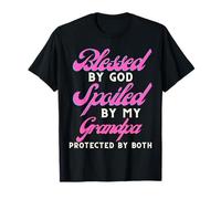 Blessed by God Spoiled by My Grandpa Protected by Both T-Shirt