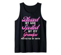 Blessed by God Spoiled by My Grandpa Protected by Both Tank Top