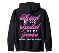 Blessed by God Spoiled by My Grandpa Protected by Both Zip Hoodie