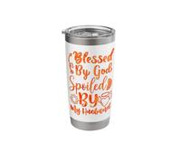 Blessed by God Spoiled by My Husband Inspirational Stainless Steel Insulated Tumbler