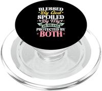 Blessed By God Spoiled By My Husband Protected By Both PopSockets PopGrip for MagSafe