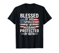 Blessed By God Spoiled By My Husband Protected By Both Value Graphic T-Shirt