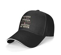 Blessed by God Spoiled by My Husband Unisex Snapback Cap Uv Protection Dad Hats Classic Flat Brim Baseball Caps for Outdoor Walking Running