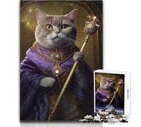 Blessed by Holy Cat Meme Puzzle for Adults 1000 Pieces Focus Building Educational Activity for Festive Occasions Size 38x26cm