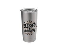 Blessed & Caffeinated Coffee Lover Morning Brew Religious Stainless Steel Insulated Tumbler