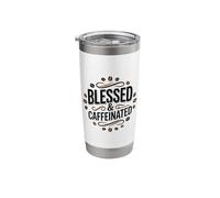 Blessed & Caffeinated Coffee Lover Morning Brew Religious Stainless Steel Insulated Tumbler