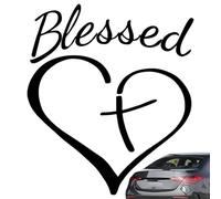 Blessed Car Sticker - 5.51" PET Jesus | Faith Hope Heart - Reusable, and Waterproof Vinyl Decal for Car or Any Smooth , Perfect P