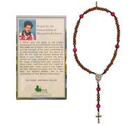 Blessed Carlo Actus Mini Rosary with Prayer Card | First Millennial Saint | Patron of The Internet | Great Catholic Gift for First Holy Communion and Confirmation