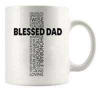 Blessed Dad Father's Day Dad from Daughter Son for Father Papa Christian Inspirational Motivational White | Ceramic Coffee Mug | Father's Day Mug | Stylish Printed Design | Tea & Coffee Cup | 11oz