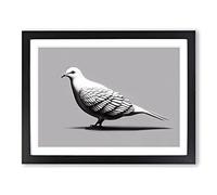 Blessed Dove Bird Framed Print | A2 Black Framed Wall Art | Ready to Hang | Modern Animal Picture | Living Room Bedroom Lounge Office
