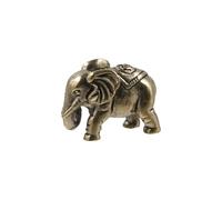 Blessed Elephan Miniatures,Lucky Elephant Statue,Copper Animal Sculpture,Desk Animal Ornament for Home Office Decor(2)