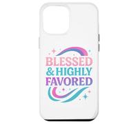 Blessed & Favored Christian Pastel Rainbow Retro Y2K White Case for iPhone 12 Pro Max