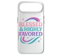 Blessed & Favored Christian Pastel Rainbow Retro Y2K White Case for iPhone Air