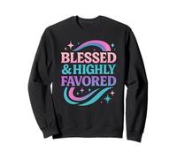 Blessed & Favored Life Christian Pastel Rainbow Retro Y2K Sweatshirt