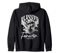Blessed Forever Christian Dove Design Zip Hoodie